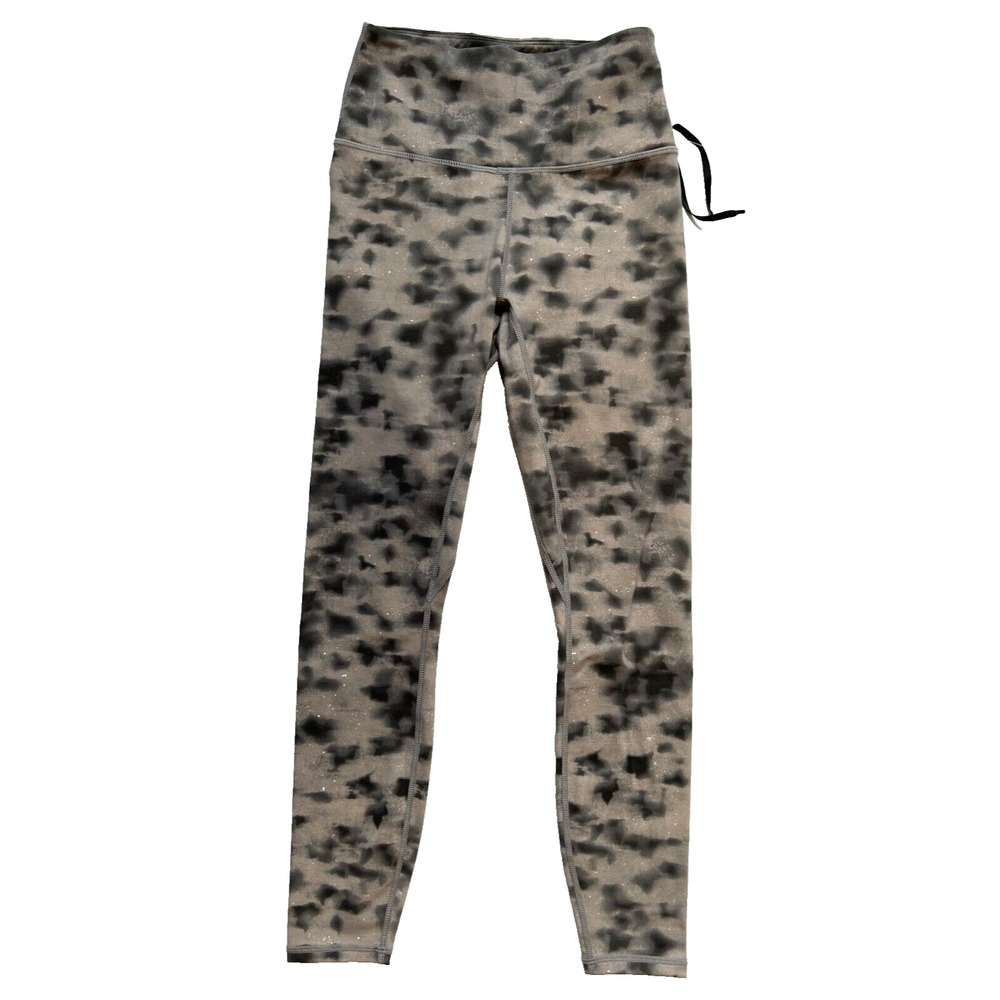 Varley Lets Go High Rise Leggings XS 25 Iron Grey Cheetah Leopard Print NWT